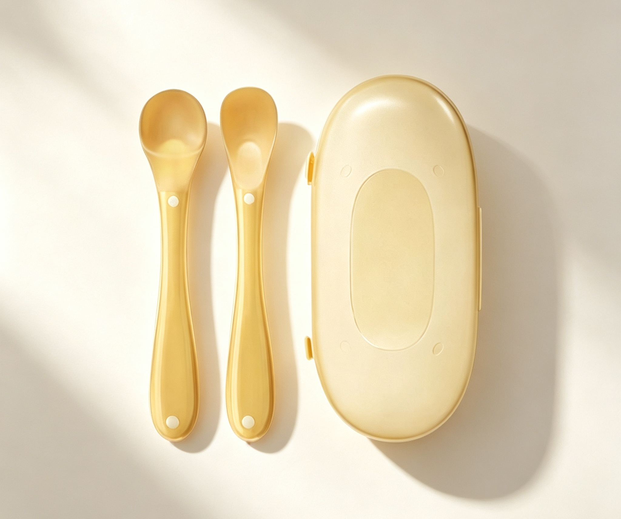 Newborn Soft Silicone Feeding Spoons, BPA Free Baby Food Spoon for 0-36 Months, Infant Feeding Utensils with Dust-Proof Storage Box